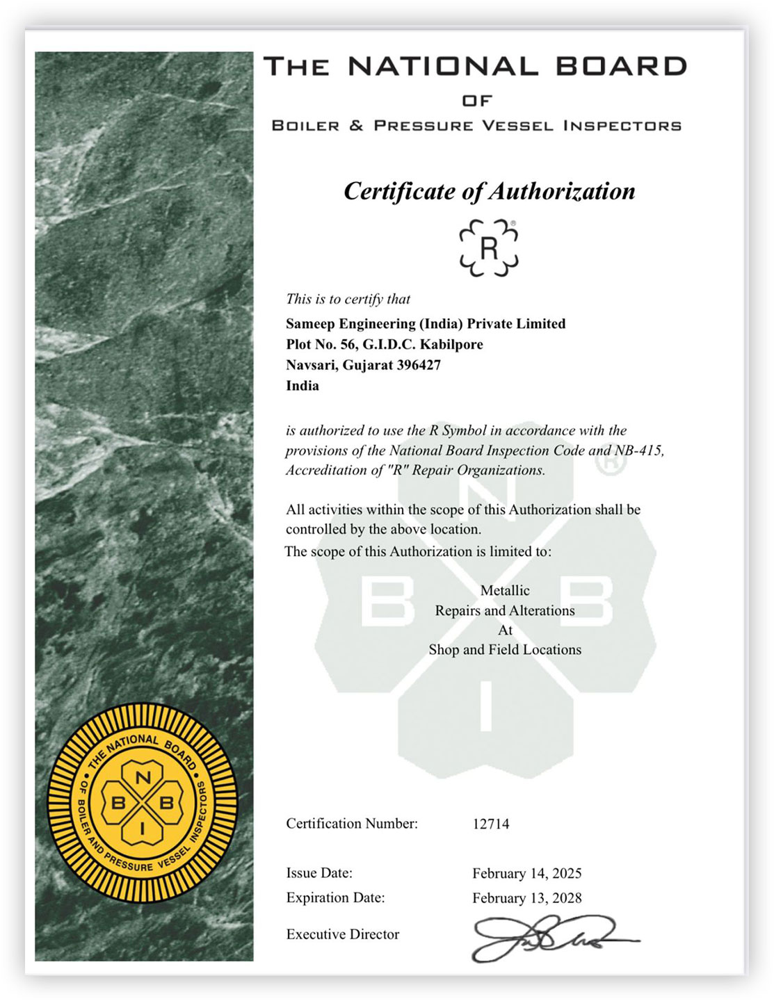 Certified to Global Standards. Trusted Worldwide. - Sameep Engineering (INDIA) Pvt. Ltd. - Believe in Helping Others